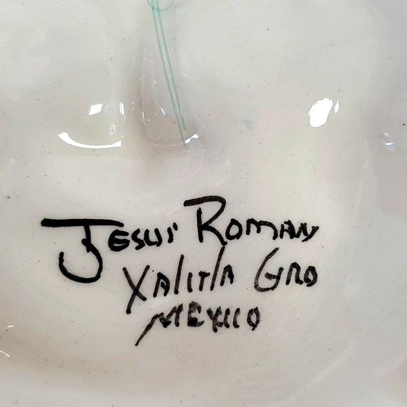 Mexican handmade folk art Talavera signed sun face wall art - Picture 3 of 4